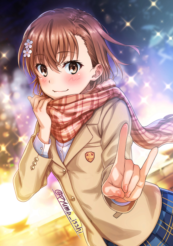 misaka mikoto (toaru majutsu no index and 1 more) drawn by isshi_pyuma