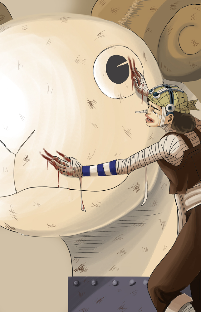 usopp and going merry (one piece) drawn by msprinklez