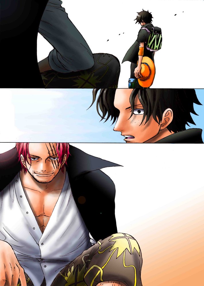 portgas d. ace and shanks (one piece) drawn by kara_(acluf-0156)