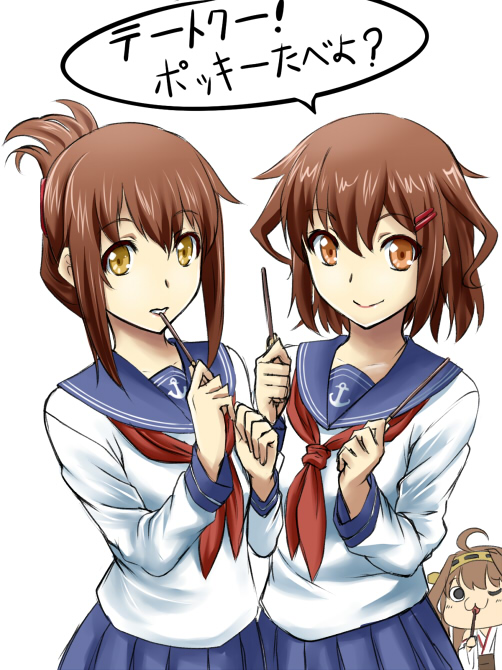 kongou, inazuma, and ikazuchi (kantai collection) drawn by ishii_hisao