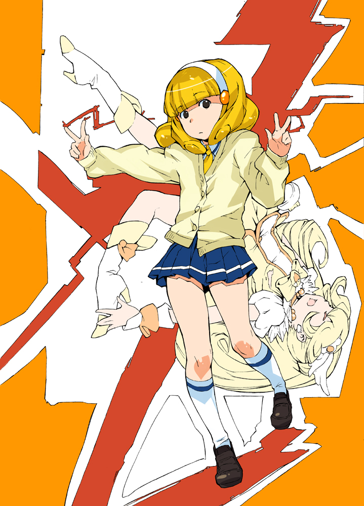 kise yayoi and cure peace (precure and 1 more) drawn by mogg
