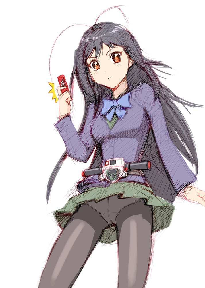 kuroyukihime and kamen rider accel (kamen rider and 2 more) drawn by ueyama_michirou