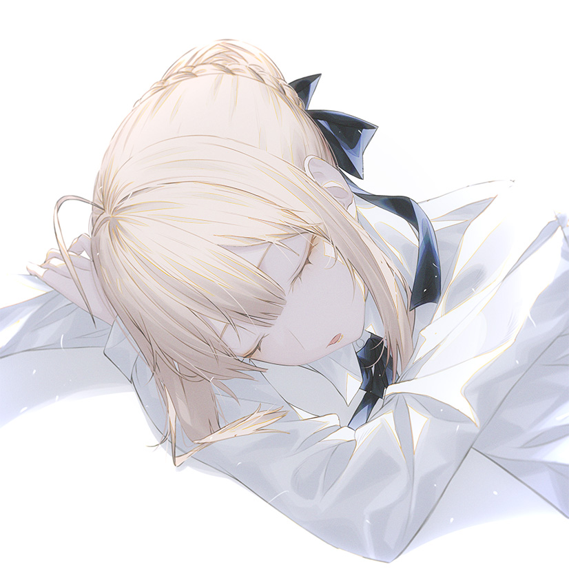 artoria pendragon and saber (fate and 1 more) drawn by fov_ps