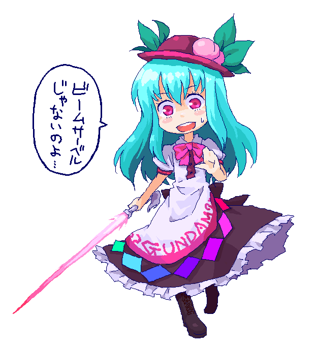 hinanawi tenshi (touhou and 1 more) drawn by roku_(warrock)
