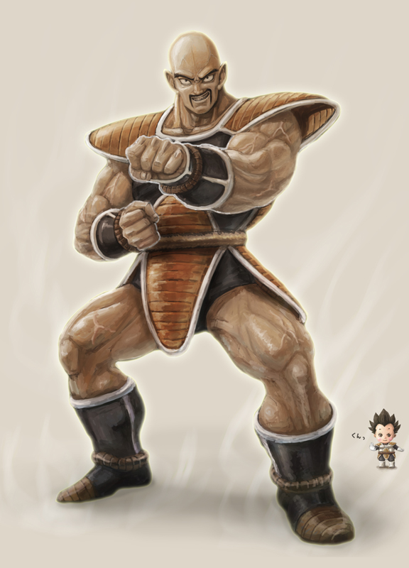 vegeta, nappa, and kewpie doll (dragon ball and 1 more) drawn by obada