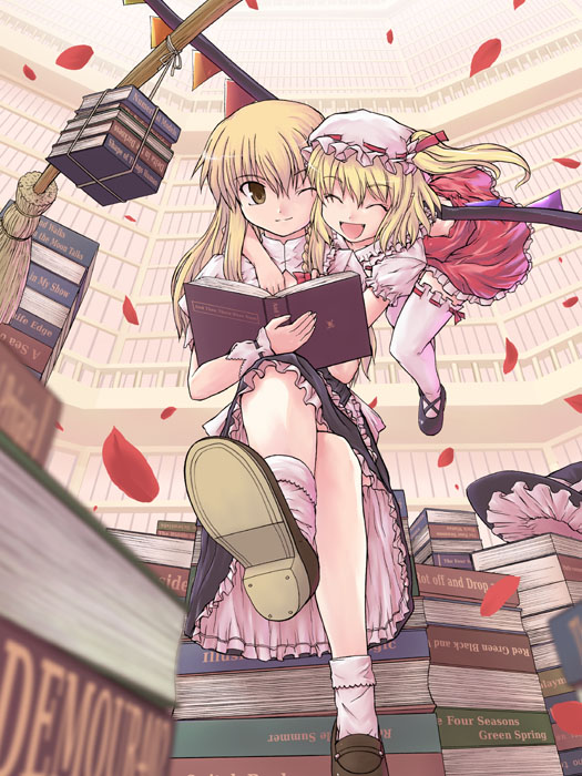 kirisame marisa and flandre scarlet (touhou) drawn by tsuyadashi_shuuji