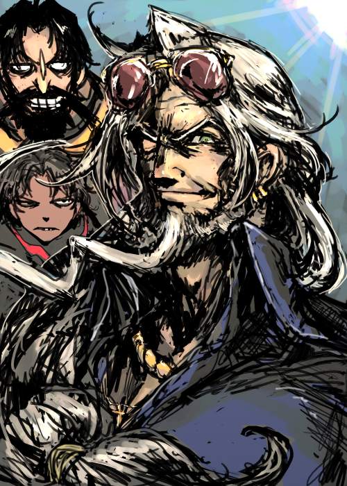 edward teach, bartholomew roberts, and christopher columbus (fate and 1 more) drawn by moto_murabito