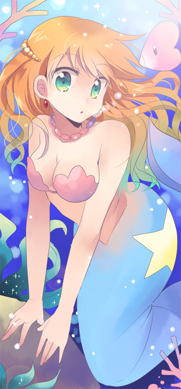 misty, luvdisc, and mermaid misty (pokemon) drawn by chocho_(homelessfox)