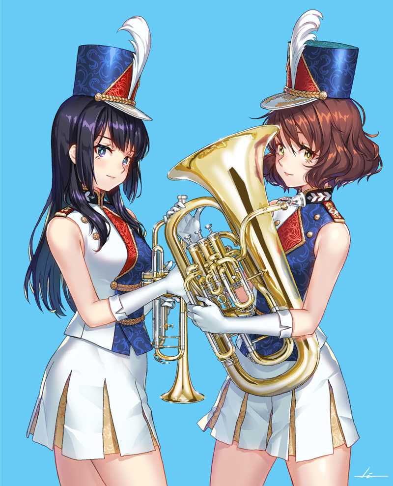 oumae kumiko and kousaka reina (hibike! euphonium) drawn by kws