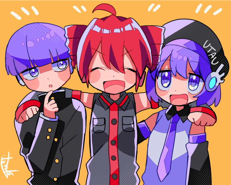 kasane teto, utane uta, and utane oto (utau) drawn by yuusuke-kun