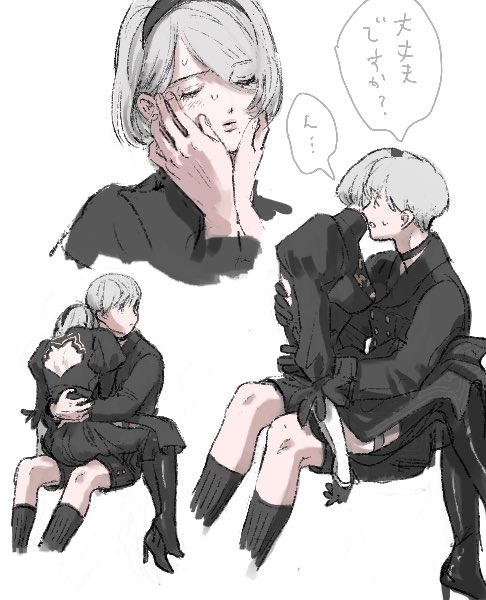2b and 9s (nier and 1 more) drawn by meaxu9m386