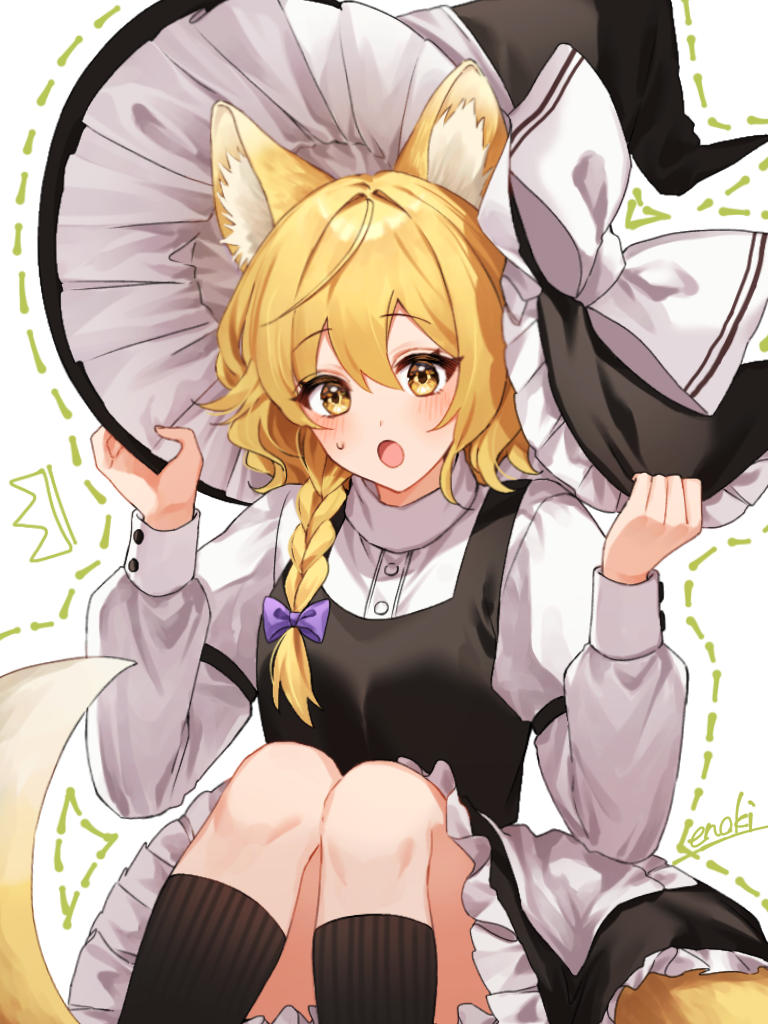 kirisame marisa and youkai fox (touhou and 1 more) drawn by enoki_3106