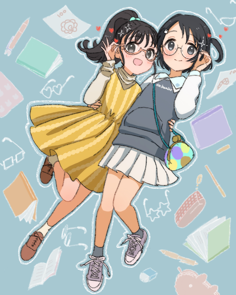 sasaki chie and fukuyama mai (idolmaster and 2 more) drawn by megabee_e