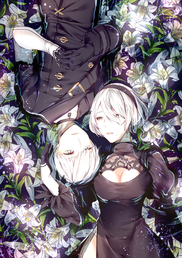 2b and 9s (nier and 1 more) drawn by maokezi