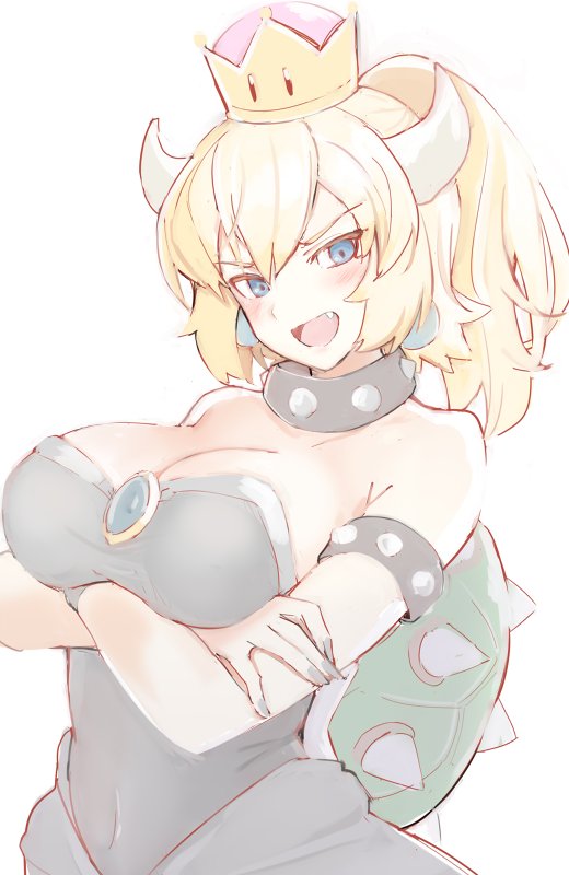 bowsette (mario and 1 more) drawn by mobu