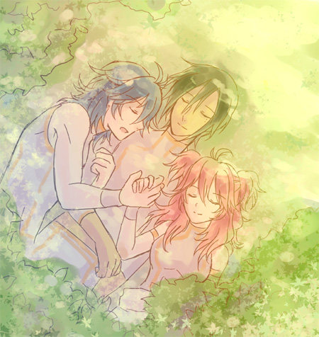 nena trinity, michael trinity, and johann trinity (gundam and 1 more) drawn by jo_(artist)