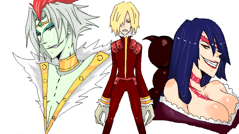 viral, adiane, and cytomander (tengen toppa gurren lagann) drawn by tara_(tarata0926)