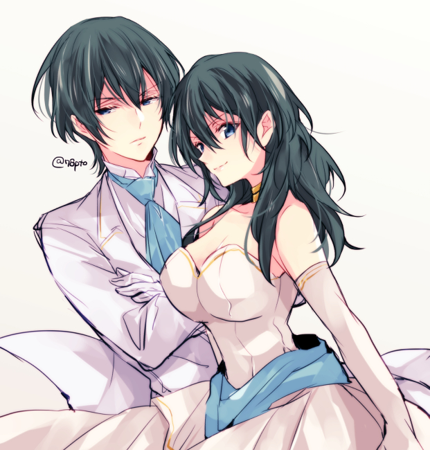female byleth and male byleth (fire emblem and 1 more) drawn by naho_(pi988y)