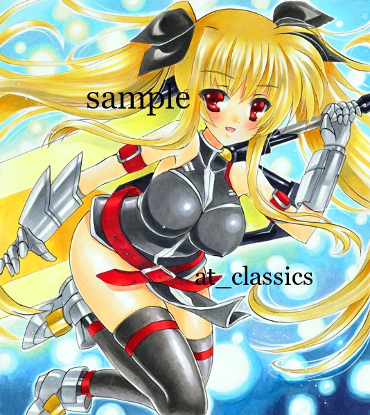 fate testarossa and bardiche (lyrical nanoha and 1 more) drawn by at_classics