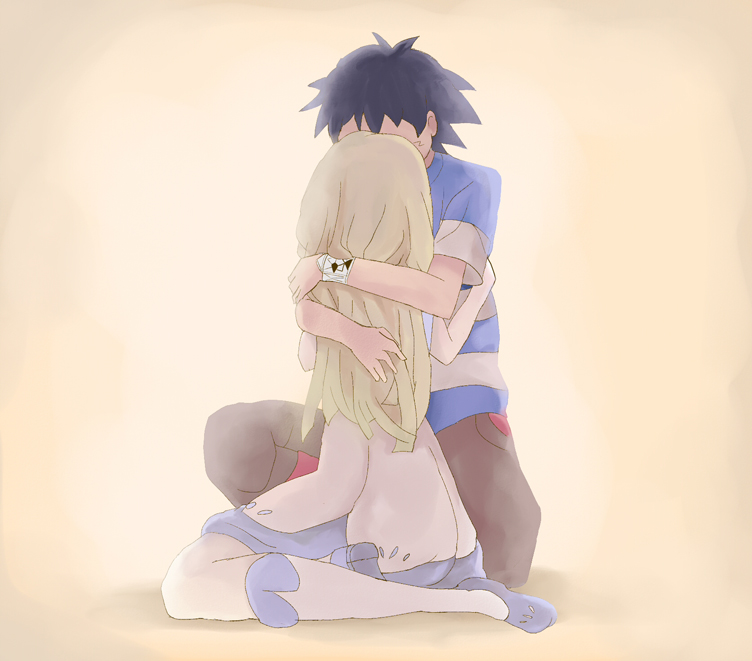 lillie and ash ketchum (pokemon and 1 more) drawn by kuriyama