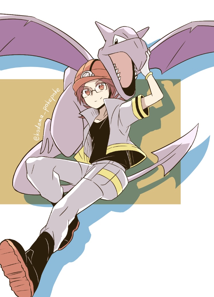 aerodactyl and roark (pokemon and 1 more) drawn by kodama_pokepoke