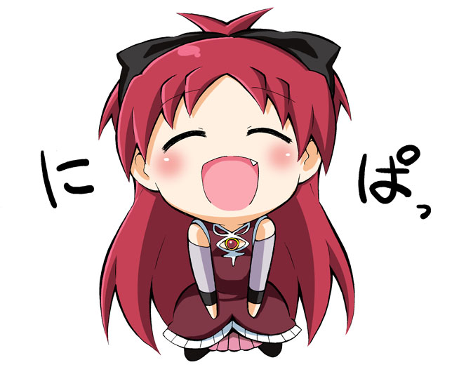 sakura kyoko and mini-ikamusume (mahou shoujo madoka magica and 1 more) drawn by k_hiro