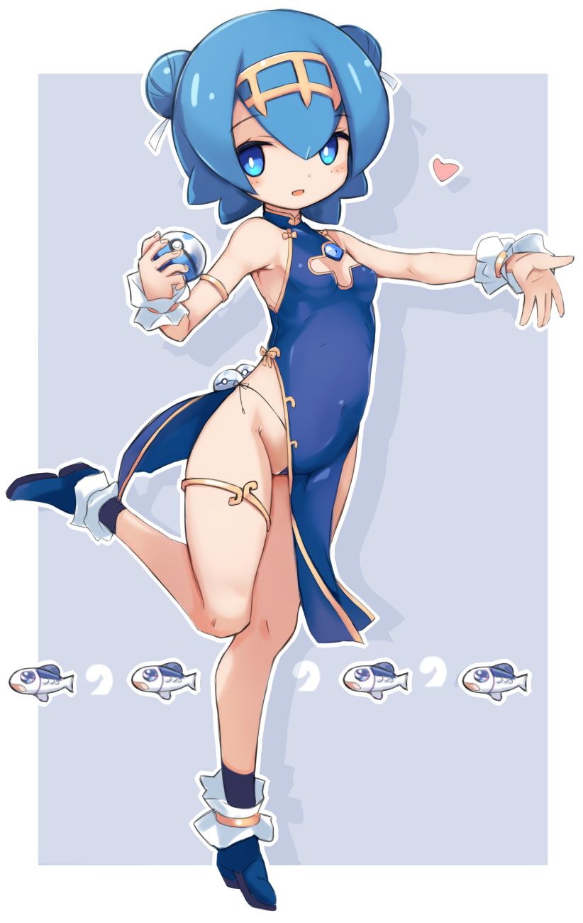lana and wishiwashi (pokemon and 1 more) drawn by karukan_(monjya)