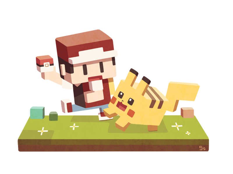 pikachu and red (pokemon and 1 more) drawn by ssalbulre