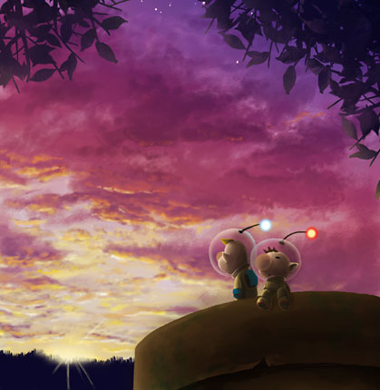 olimar and louie (pikmin and 1 more) drawn by koma_(side)
