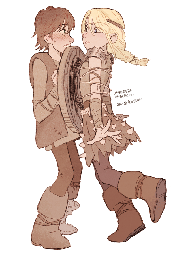 astrid hofferson and hiccup horrendous haddock iii (how to train your dragon and 1 more) drawn by seoyeon