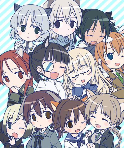 sanya v. litvyak, eila ilmatar juutilainen, miyafuji yoshika, erica hartmann, gertrud barkhorn, and 6 more (world witches series and 1 more) drawn by tamaki_(209)