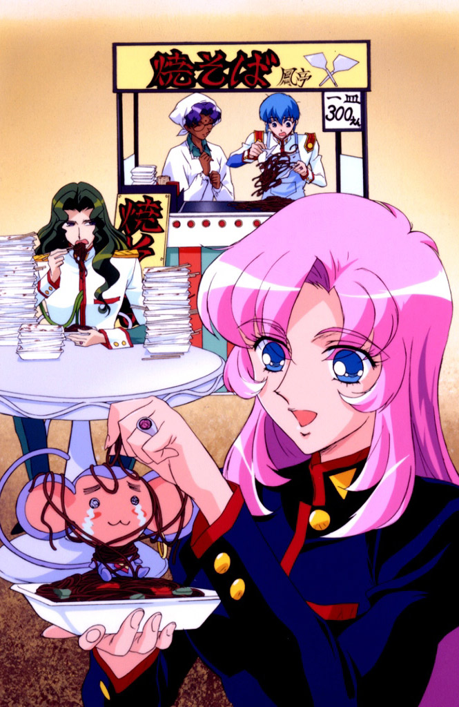 tenjou utena, himemiya anthy, chu chu, kaoru miki, and saionji kyouichi (shoujo kakumei utena)