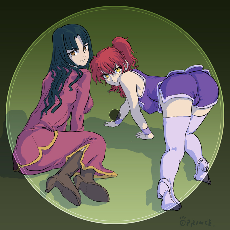 wang liu mei and nena trinity (gundam and 1 more) drawn by oprince