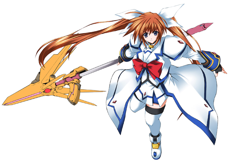 takamachi nanoha and raising heart (lyrical nanoha and 1 more) drawn by nanairo_souga