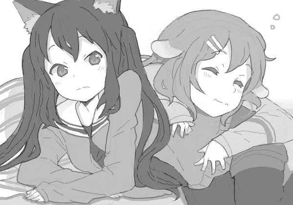 nakano azusa and hirasawa yui (k-on!) drawn by kuzu_kow