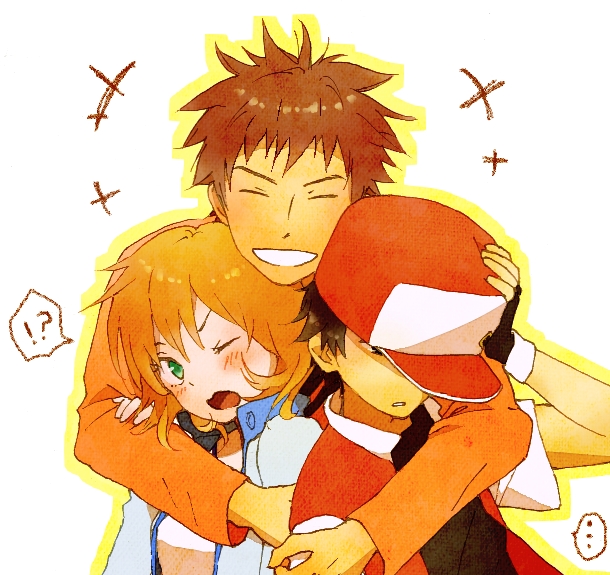 red, misty, and brock (pokemon and 2 more) drawn by popela