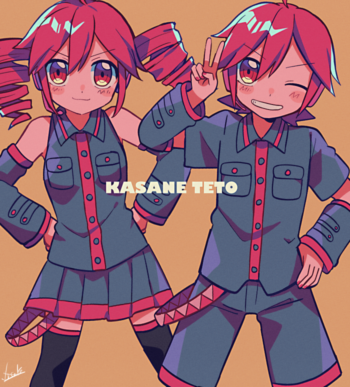 kasane teto and kasane ted (utau) drawn by yuusuke-kun