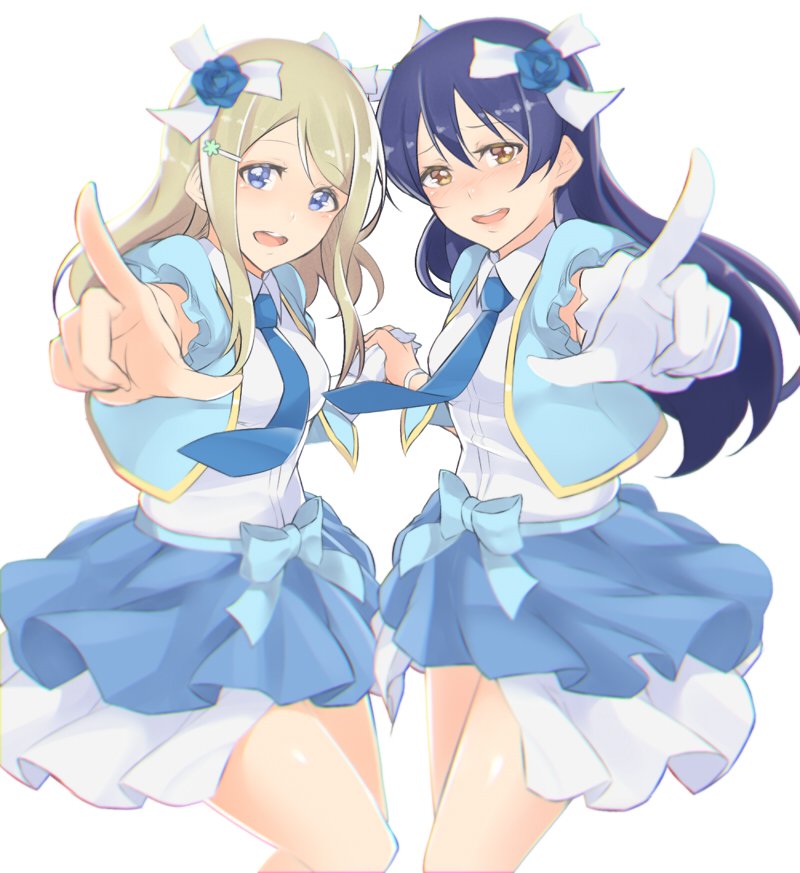 sonoda umi and ayase alisa (love live! and 1 more) drawn by makita_(twosidegekilove)