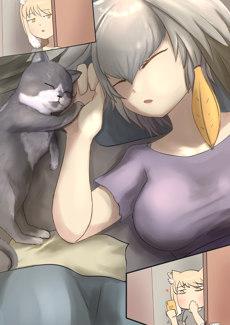 shoebill and tibetan fox (kemono friends) drawn by john_(a2556349)