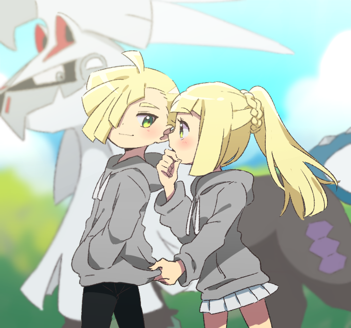 lillie, gladion, and silvally (pokemon and 1 more) drawn by ukata