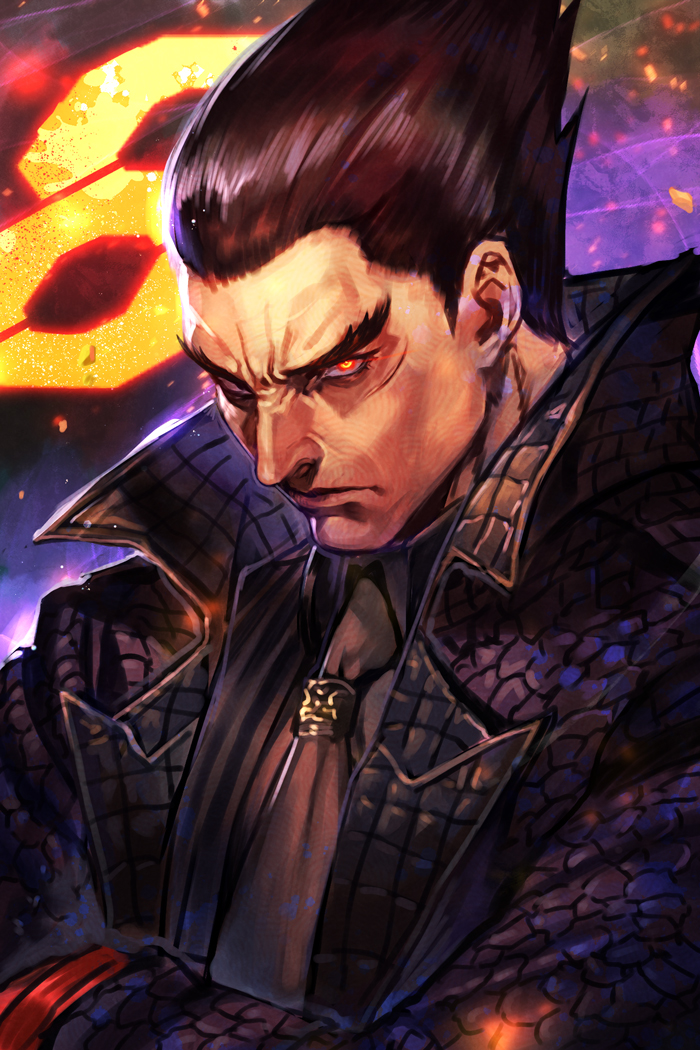 mishima kazuya (tekken and 1 more) drawn by hungry_clicker