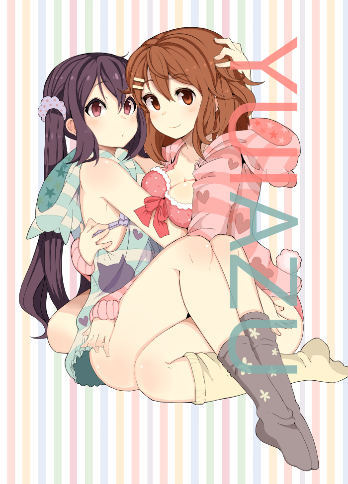 nakano azusa and hirasawa yui (k-on!) drawn by kuzu_kow