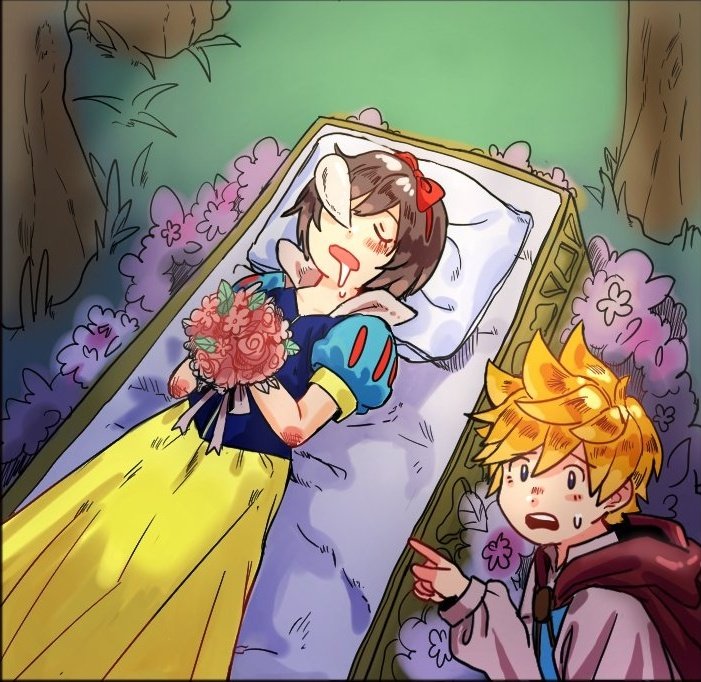 roxas, xion, snow white, and the prince (kingdom hearts and 3 more) drawn by nakwanne