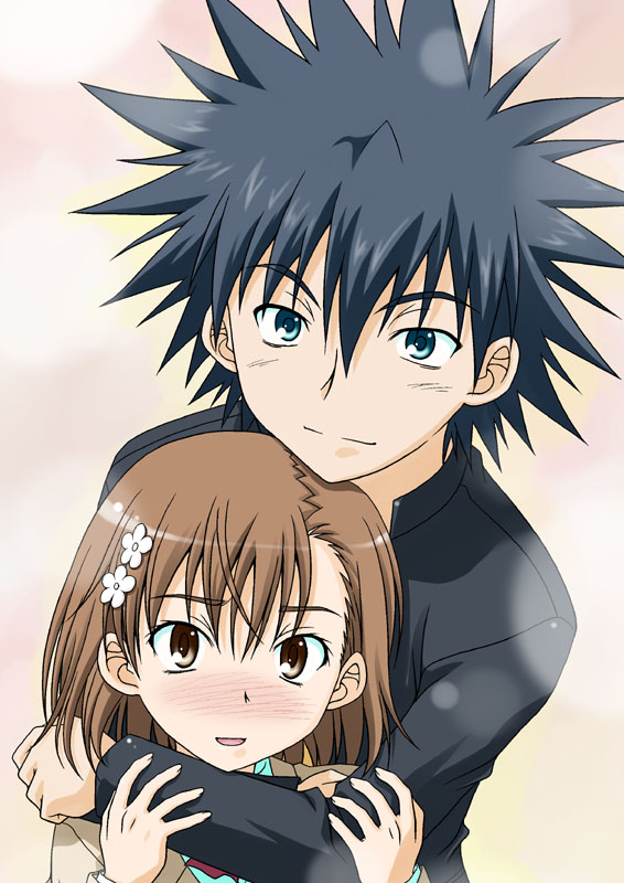 misaka mikoto and kamijou touma (toaru majutsu no index and 1 more) drawn by muichimon