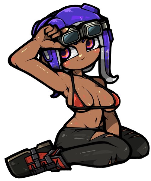 octoling player character and octoling girl (splatoon) drawn by name_omoitukan2