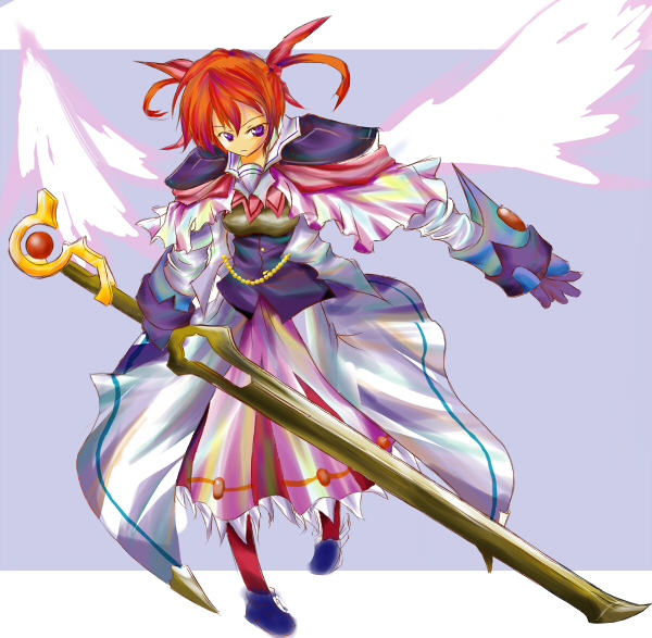 takamachi nanoha and raising heart (lyrical nanoha and 1 more) drawn by mag_(giraffe009)