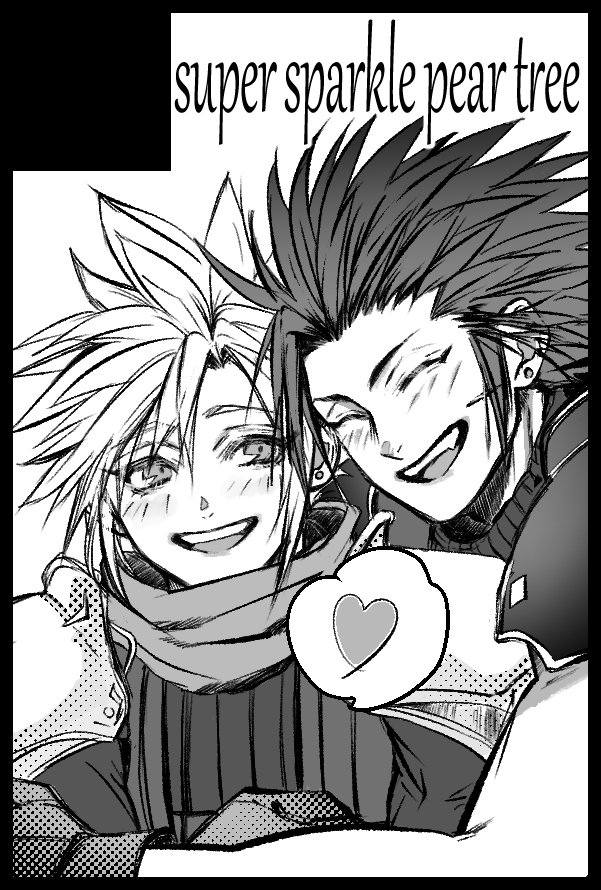 cloud strife and zack fair (final fantasy and 2 more) drawn by shinogu_r