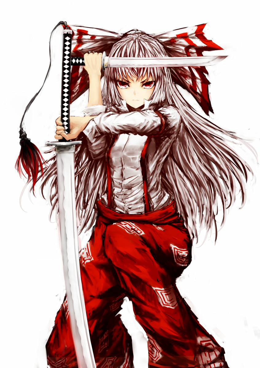 fujiwara no mokou (touhou) drawn by torohi_(marutorohi)
