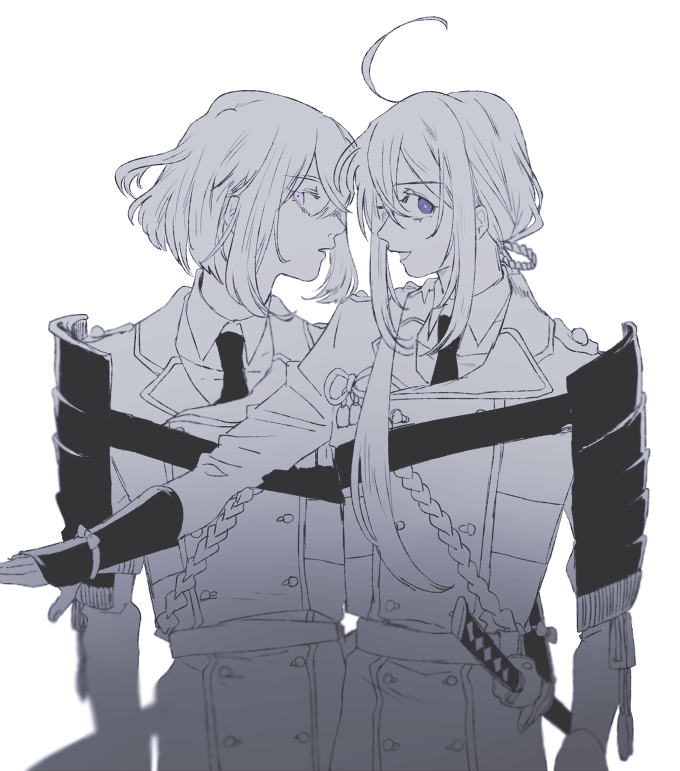 namazuo toushirou and honebami toushirou (touken ranbu) drawn by maru0one