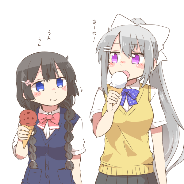 tsukino mito and higuchi kaede (nijisanji) drawn by rebecca_(keinelove)